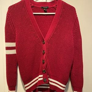 Forever 21 Burgundy Button Up Cardigan Varsity